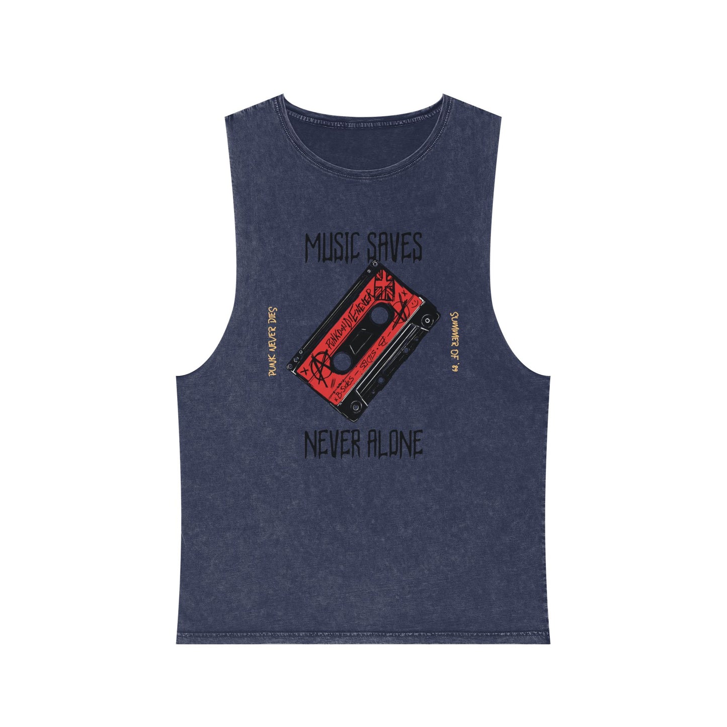 'Music Saves' Stonewash Tank