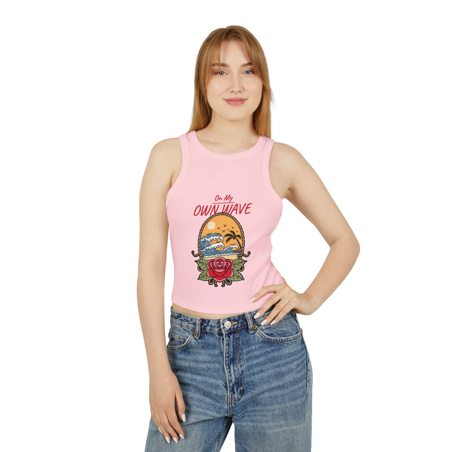On My Own Wave Micro Rib Tank Top