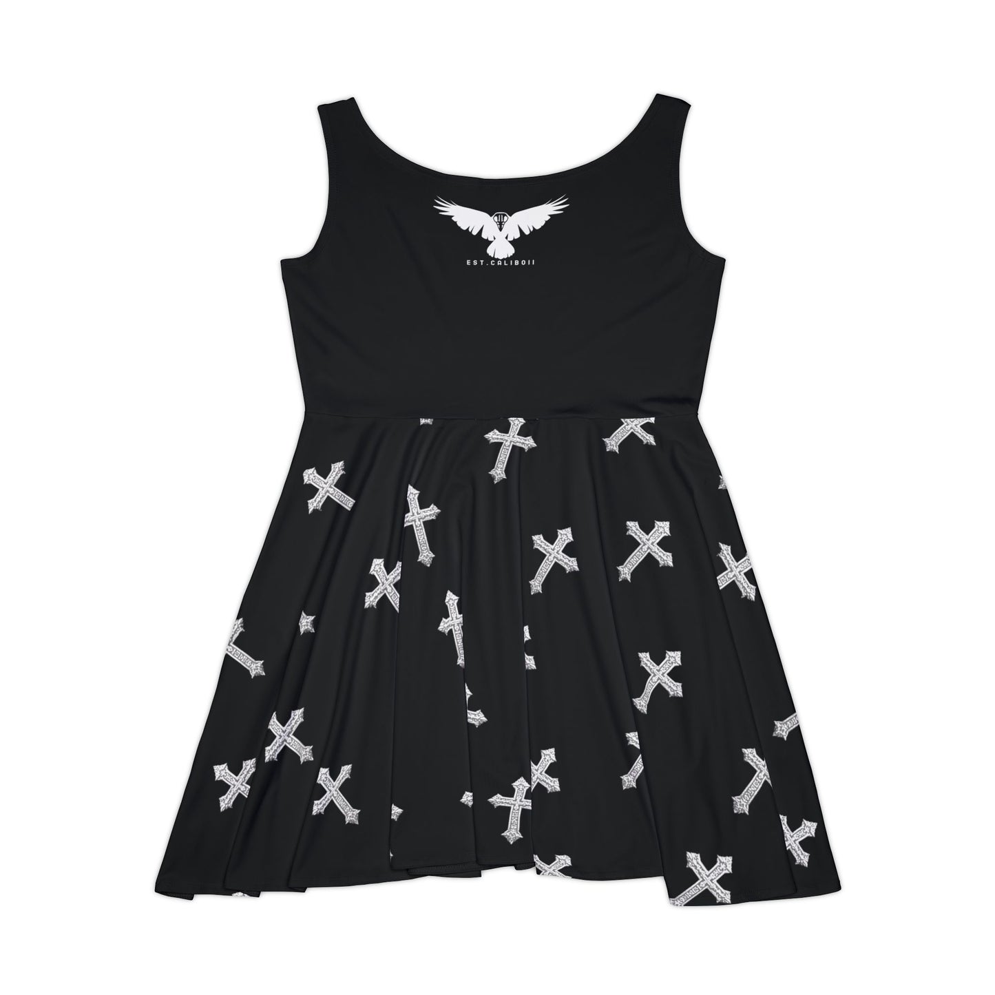 Gothic Crossed Heart Skater Dress