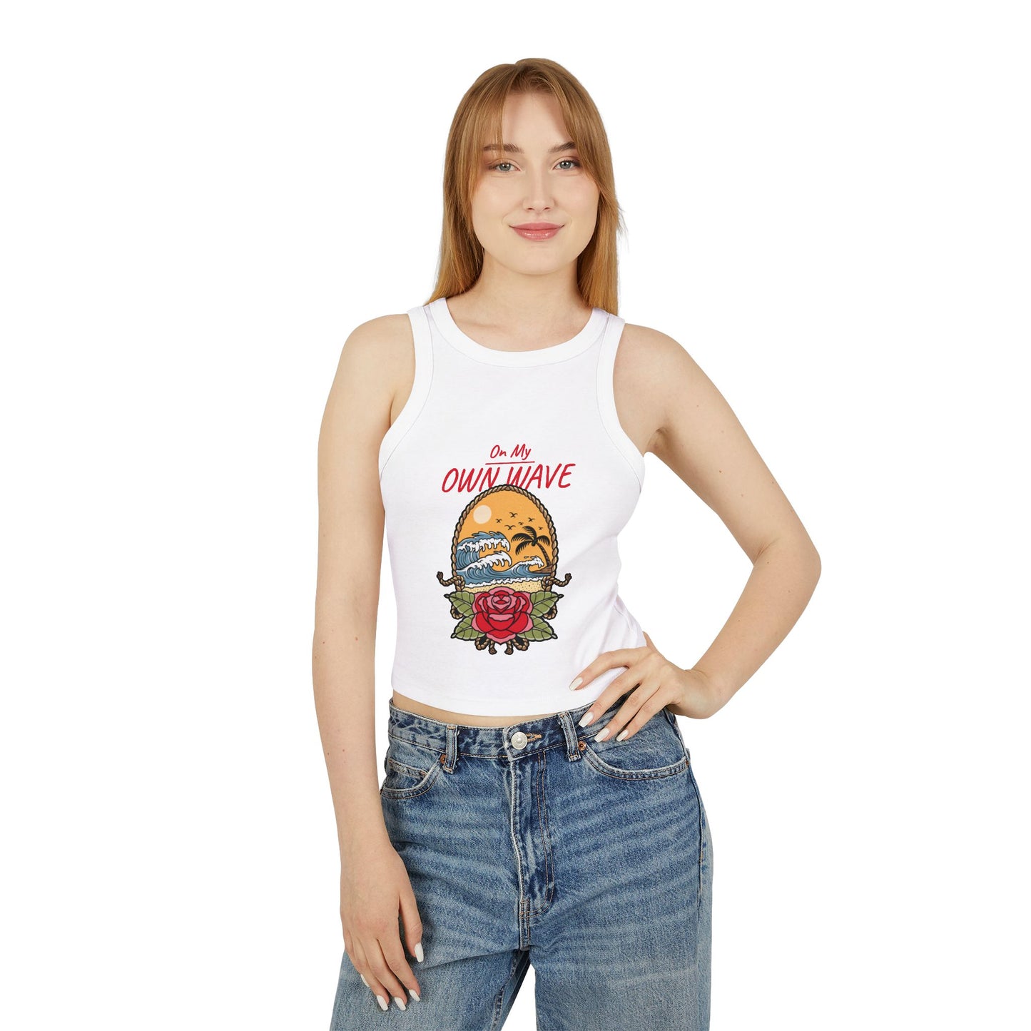 On My Own Wave Micro Rib Tank Top