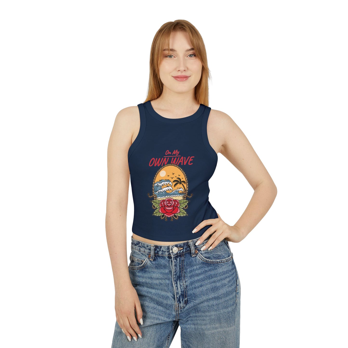 On My Own Wave Micro Rib Tank Top