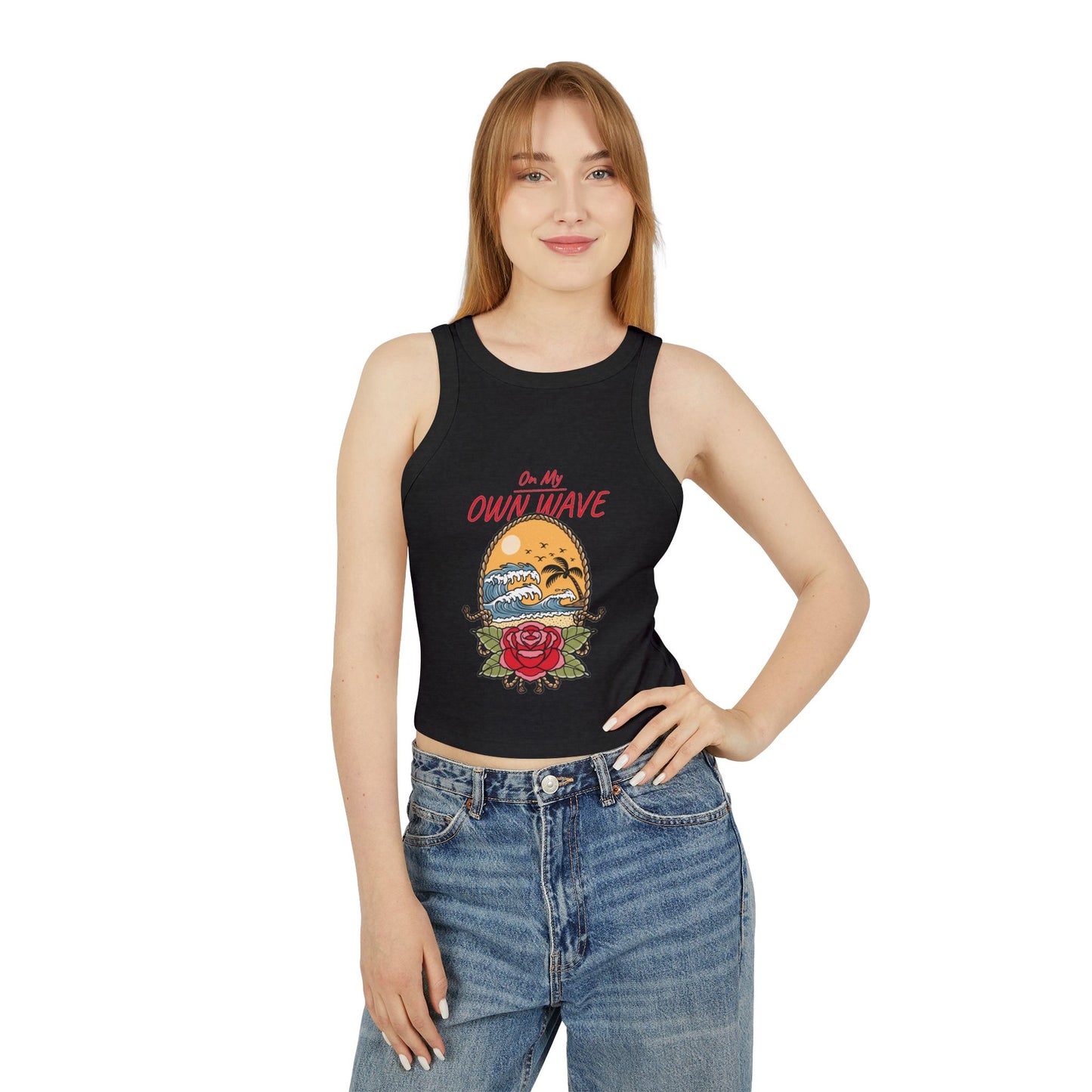 On My Own Wave Micro Rib Tank Top